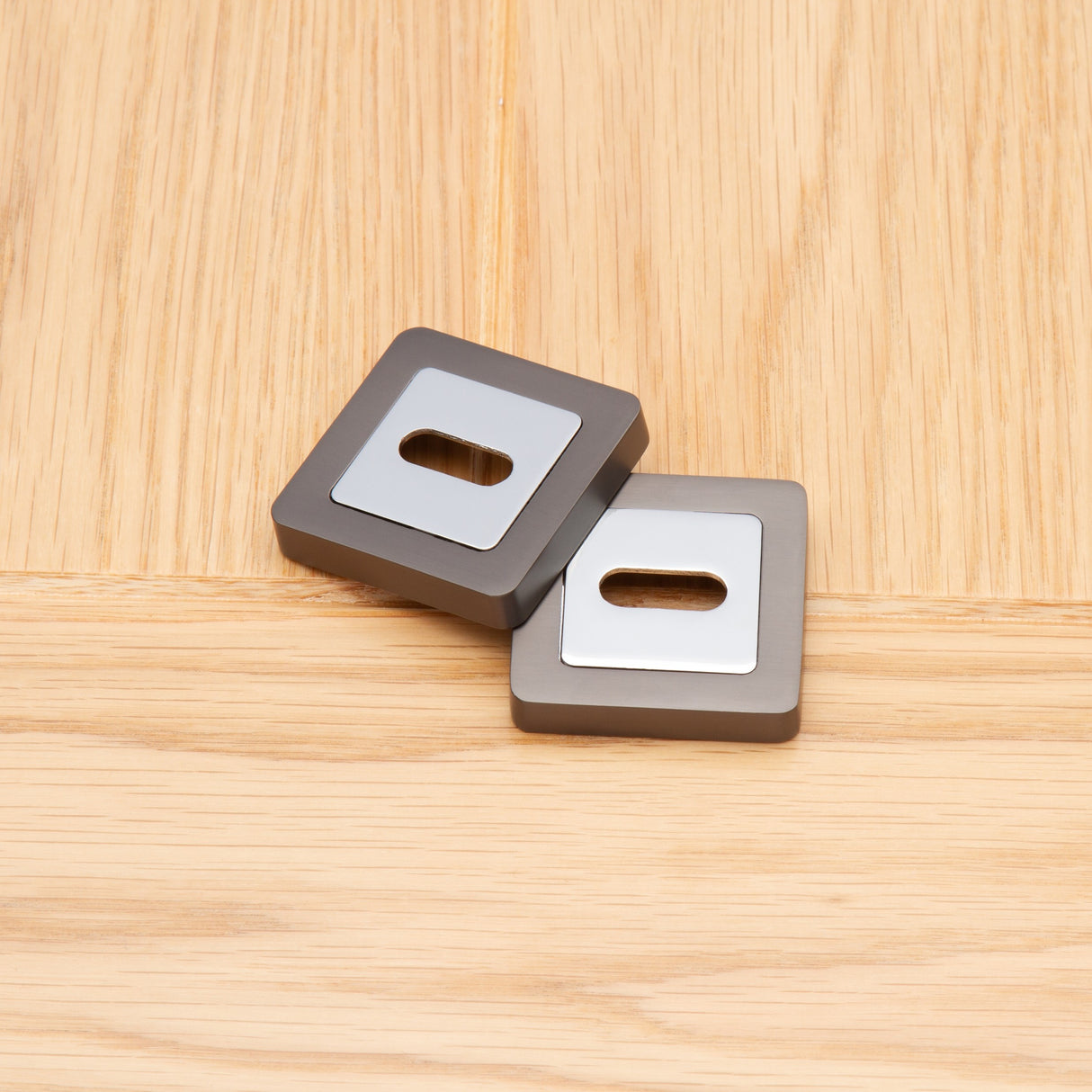 Deanta Escutcheon (Pair) Matt Satin Black/Chrome