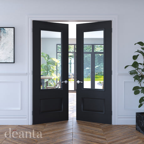 Deanta Sandringham Black Finish Glazed FD30 FSC