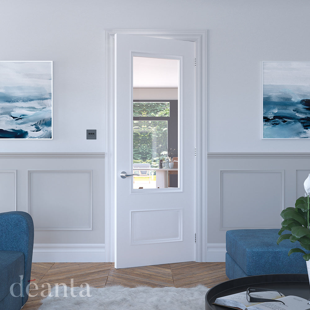 Deanta Sandringham White Primed Bevelled Glaze FSC