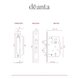 Deanta 3 Lever Mortice Sash Lock Satin Nickel