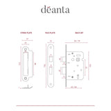 Deanta 3 Lever Mortice Sash Lock Satin Nickel