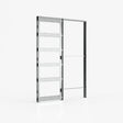 Deanta Single Pocket Door Kit + Handle & Pocket Doorjamb 125mm Oak Frame + Black Finish Hardware