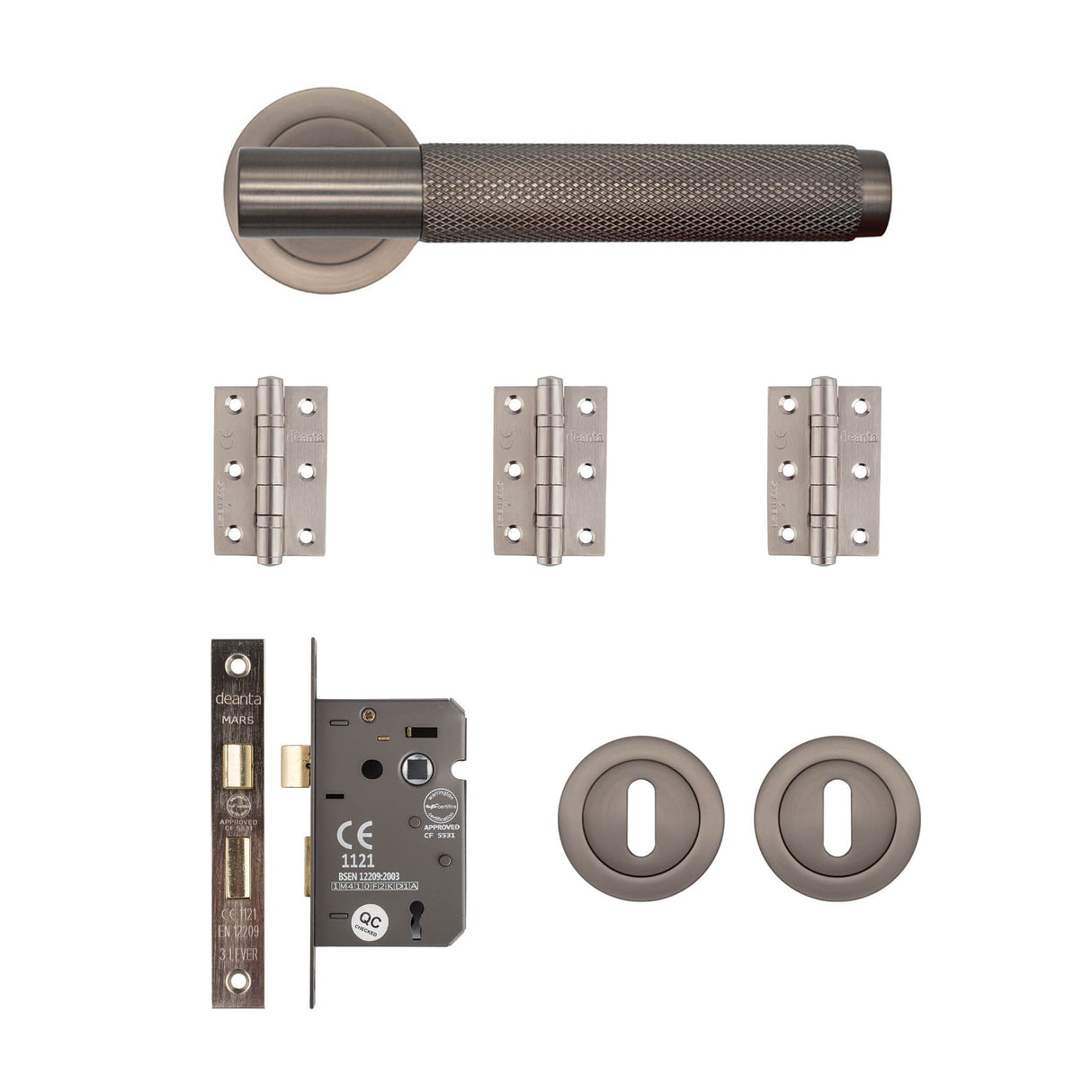 Deanta Sparta Mortice Kit Matt Satin Black Nickel