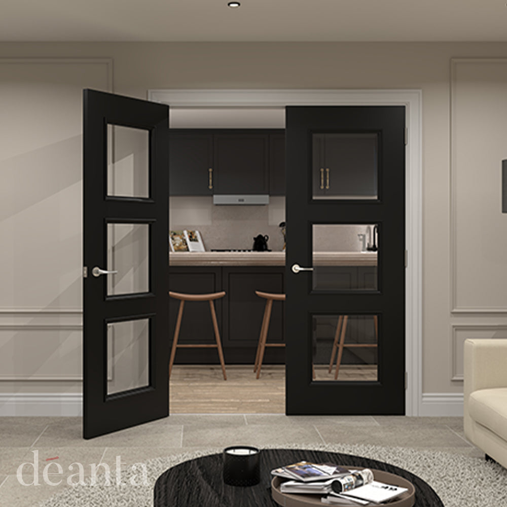 Deanta Trinity Black Prefinished Bevelled Glaze FSC