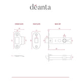 Deanta Tubular Latch Satin Nickel Non-Fire Rated