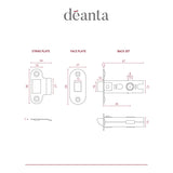 Deanta Tubular Latch Satin Nickel Non-Fire Rated