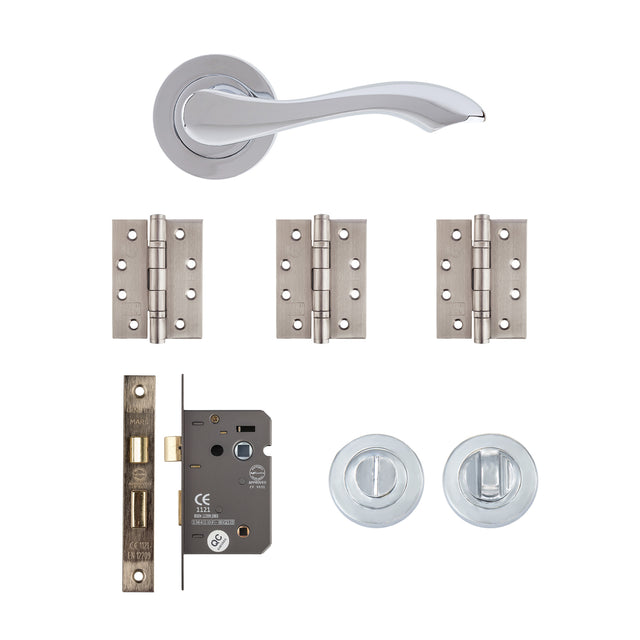 Deanta Veritas Bathroom Kit Polished Chrome Finish